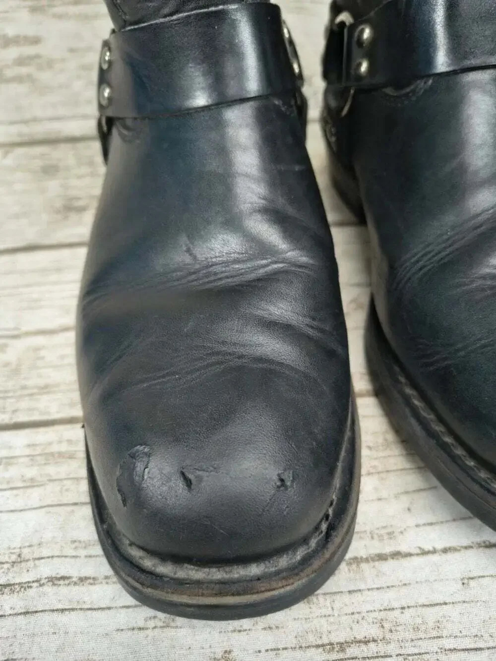Red Wing Black Leather 969 Harness Motorcycle Engineer Boots Men Size 10.5 E2